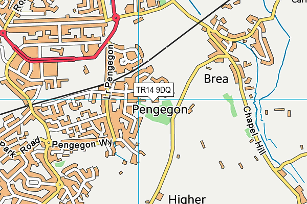 TR14 9DQ map - OS VectorMap District (Ordnance Survey)