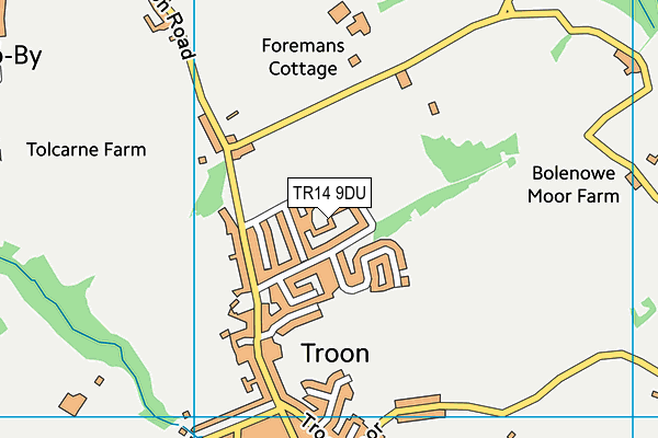 TR14 9DU map - OS VectorMap District (Ordnance Survey)