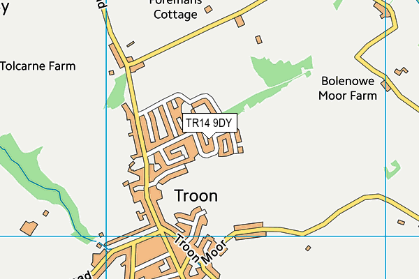 TR14 9DY map - OS VectorMap District (Ordnance Survey)