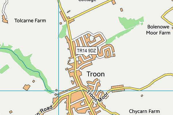 TR14 9DZ map - OS VectorMap District (Ordnance Survey)