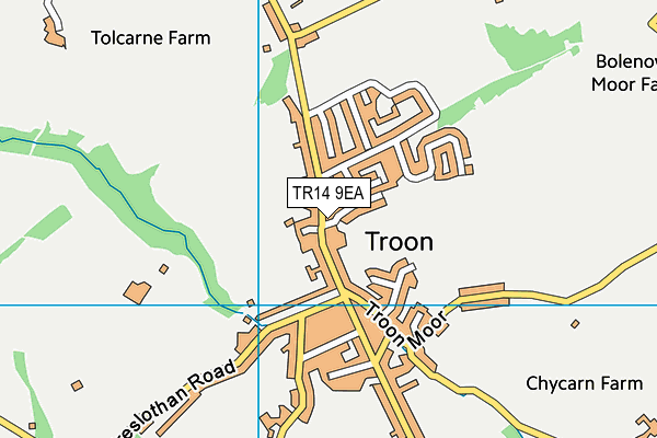 TR14 9EA map - OS VectorMap District (Ordnance Survey)