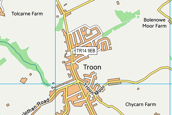 TR14 9EB map - OS VectorMap District (Ordnance Survey)