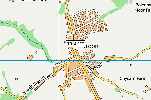 TR14 9EF map - OS VectorMap District (Ordnance Survey)