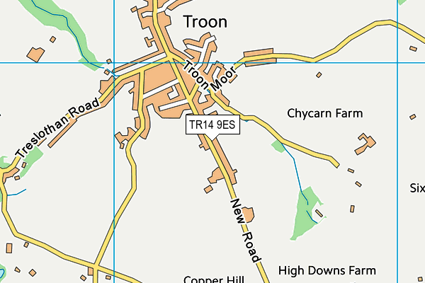 TR14 9ES map - OS VectorMap District (Ordnance Survey)