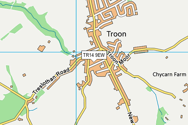 TR14 9EW map - OS VectorMap District (Ordnance Survey)