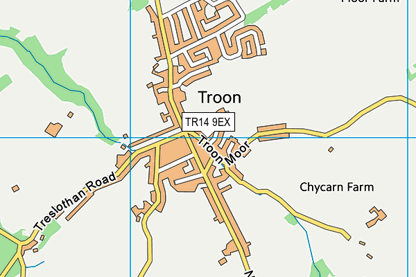 TR14 9EX map - OS VectorMap District (Ordnance Survey)