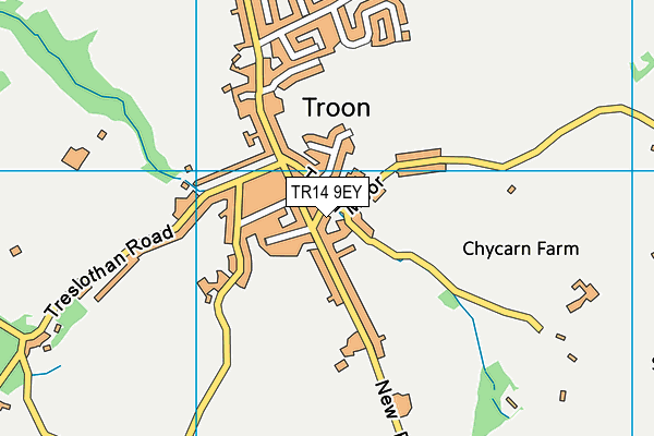TR14 9EY map - OS VectorMap District (Ordnance Survey)