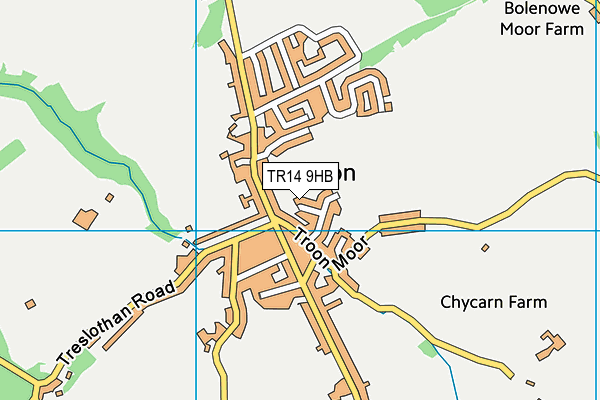 TR14 9HB map - OS VectorMap District (Ordnance Survey)