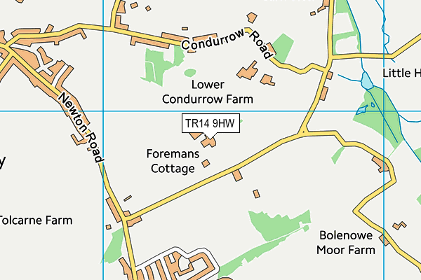 TR14 9HW map - OS VectorMap District (Ordnance Survey)