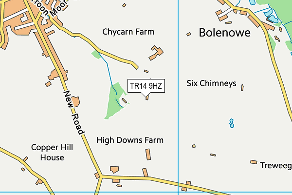 TR14 9HZ map - OS VectorMap District (Ordnance Survey)