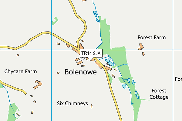 TR14 9JA map - OS VectorMap District (Ordnance Survey)