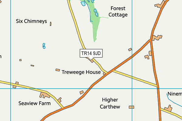 TR14 9JD map - OS VectorMap District (Ordnance Survey)