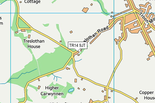TR14 9JT map - OS VectorMap District (Ordnance Survey)