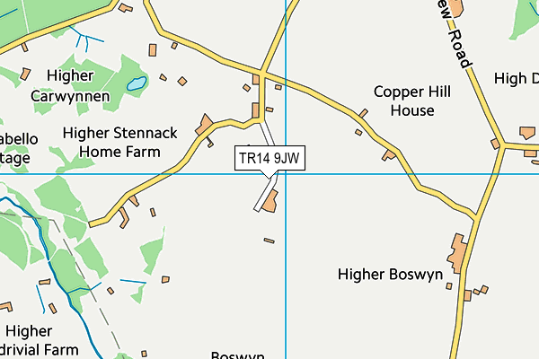 TR14 9JW map - OS VectorMap District (Ordnance Survey)