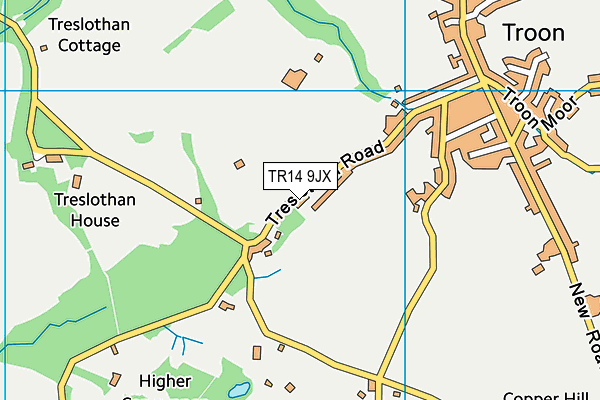 TR14 9JX map - OS VectorMap District (Ordnance Survey)