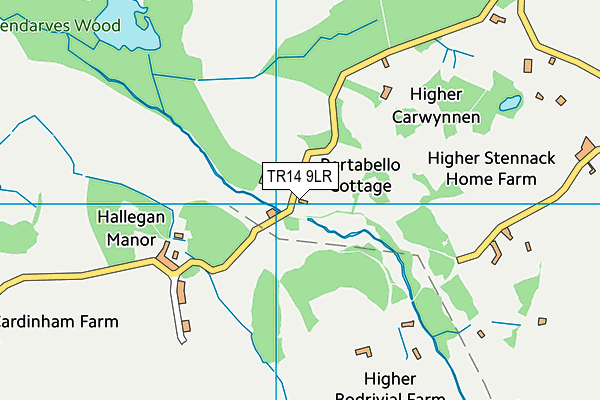 TR14 9LR map - OS VectorMap District (Ordnance Survey)