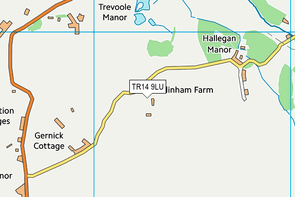 TR14 9LU map - OS VectorMap District (Ordnance Survey)