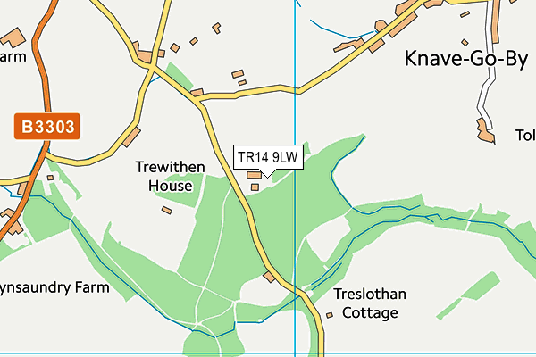 TR14 9LW map - OS VectorMap District (Ordnance Survey)