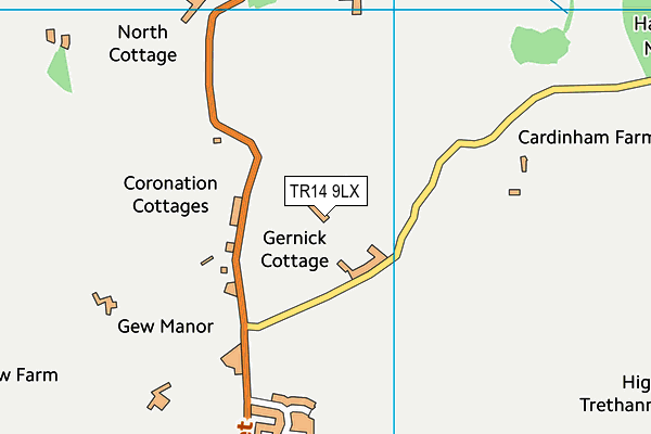 TR14 9LX map - OS VectorMap District (Ordnance Survey)