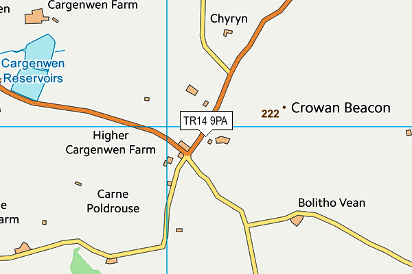 TR14 9PA map - OS VectorMap District (Ordnance Survey)