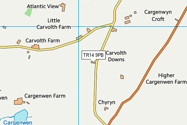 TR14 9PB map - OS VectorMap District (Ordnance Survey)