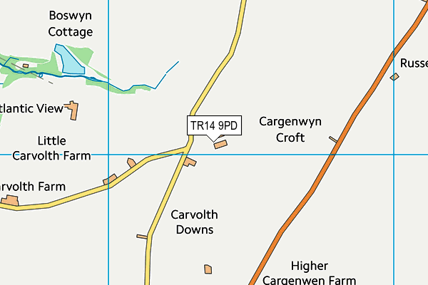 TR14 9PD map - OS VectorMap District (Ordnance Survey)