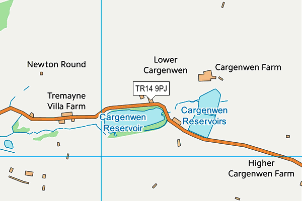 TR14 9PJ map - OS VectorMap District (Ordnance Survey)