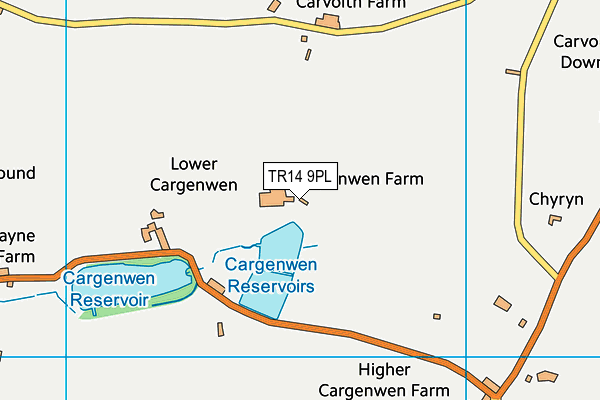 TR14 9PL map - OS VectorMap District (Ordnance Survey)