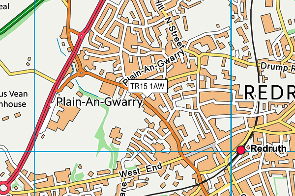 TR15 1AW map - OS VectorMap District (Ordnance Survey)