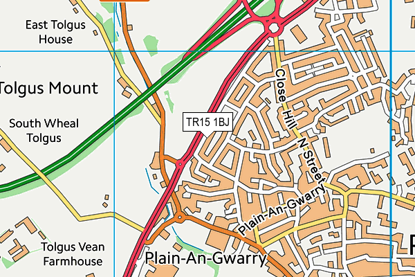 TR15 1BJ map - OS VectorMap District (Ordnance Survey)