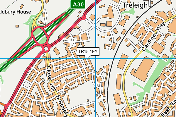 TR15 1EY map - OS VectorMap District (Ordnance Survey)