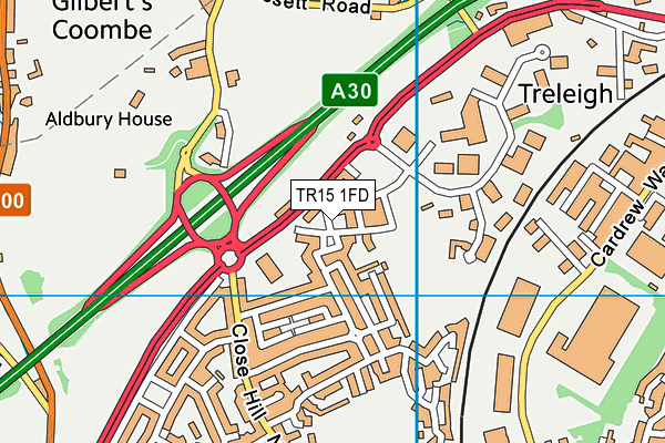 TR15 1FD map - OS VectorMap District (Ordnance Survey)