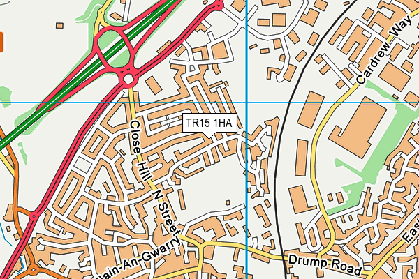 TR15 1HA map - OS VectorMap District (Ordnance Survey)