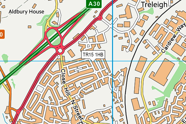 TR15 1HB map - OS VectorMap District (Ordnance Survey)