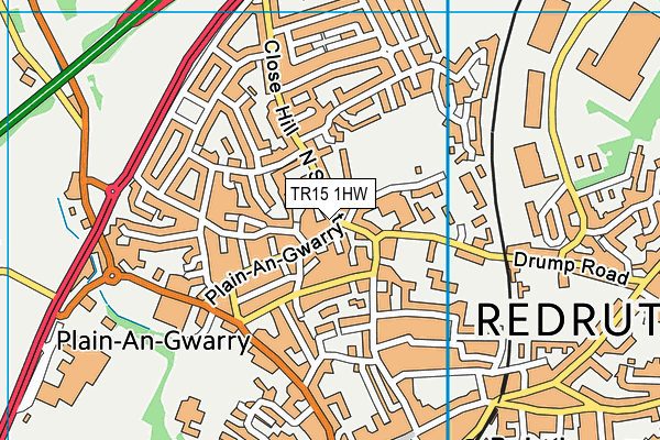 TR15 1HW map - OS VectorMap District (Ordnance Survey)