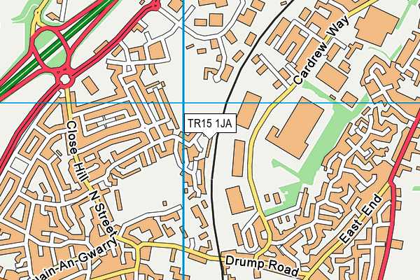 TR15 1JA map - OS VectorMap District (Ordnance Survey)