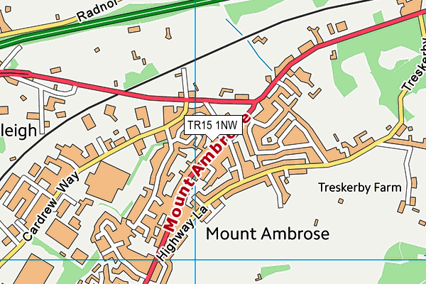 TR15 1NW map - OS VectorMap District (Ordnance Survey)