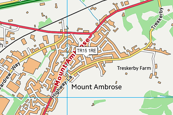 TR15 1RE map - OS VectorMap District (Ordnance Survey)