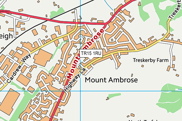 TR15 1RU map - OS VectorMap District (Ordnance Survey)