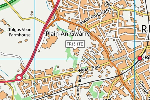 TR15 1TE map - OS VectorMap District (Ordnance Survey)