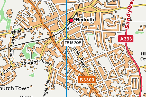 Map of REDRUTH FORMER LIBRARY CIC at district scale