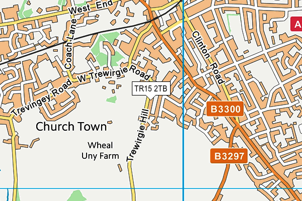 Redruth Cricket Club map (TR15 2TB) - OS VectorMap District (Ordnance Survey)