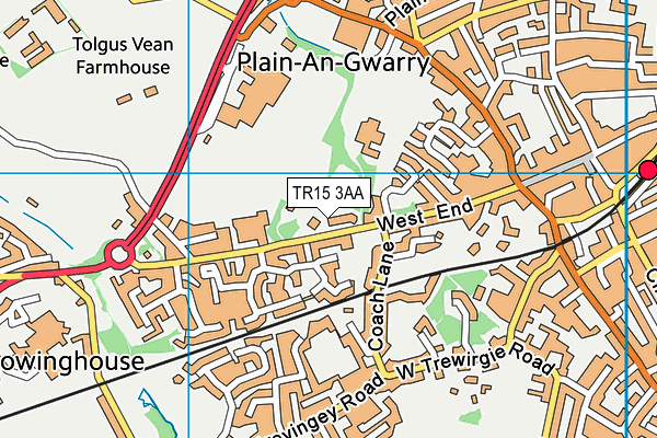 TR15 3AA map - OS VectorMap District (Ordnance Survey)