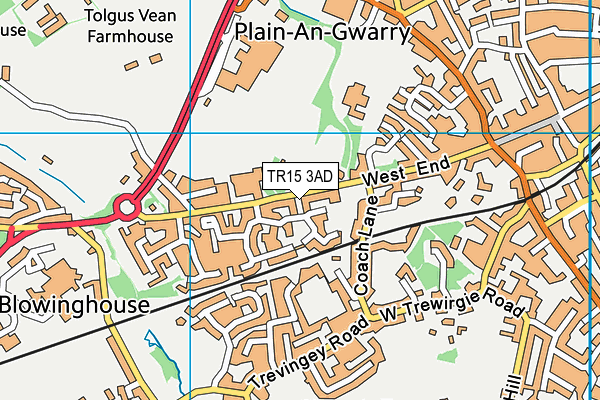 TR15 3AD map - OS VectorMap District (Ordnance Survey)