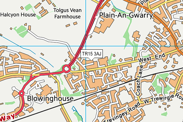 TR15 3AJ map - OS VectorMap District (Ordnance Survey)