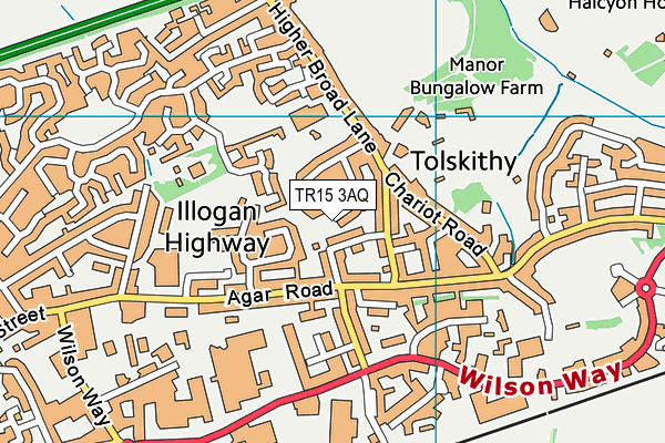 TR15 3AQ map - OS VectorMap District (Ordnance Survey)