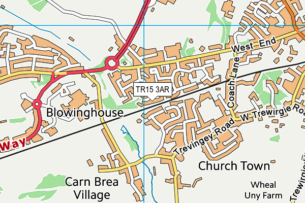 TR15 3AR map - OS VectorMap District (Ordnance Survey)