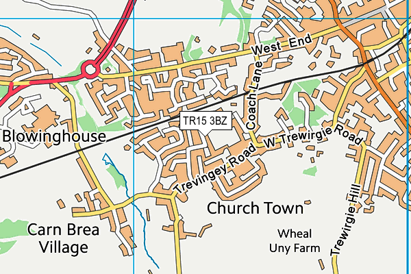 TR15 3BZ map - OS VectorMap District (Ordnance Survey)