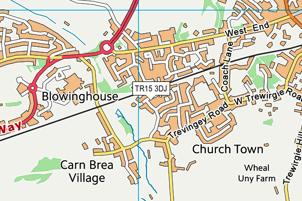 TR15 3DJ map - OS VectorMap District (Ordnance Survey)