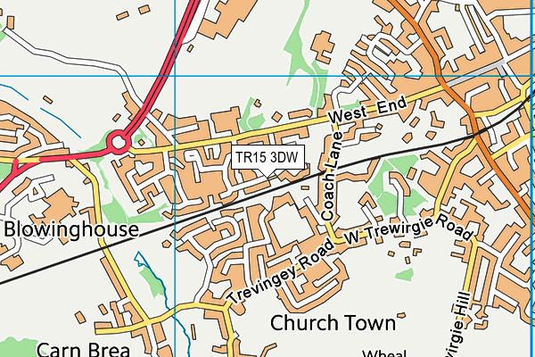 TR15 3DW map - OS VectorMap District (Ordnance Survey)